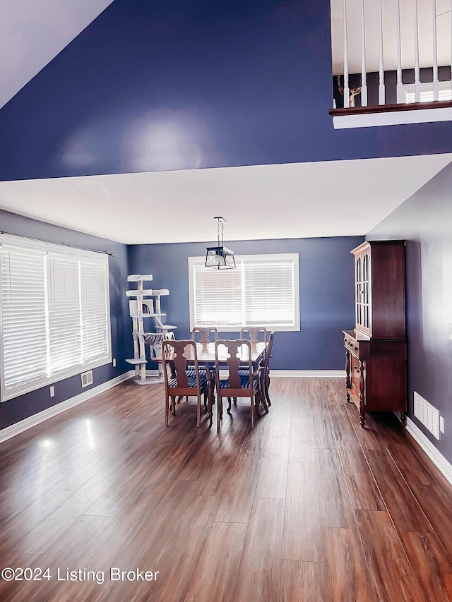 dining room featuring dark wood-type flooring