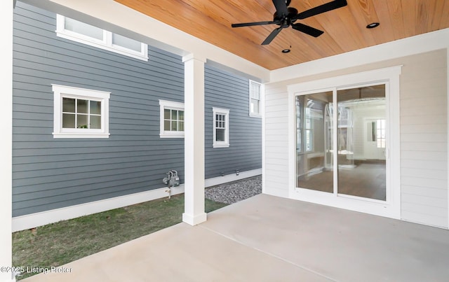 view of patio / terrace with ceiling fan