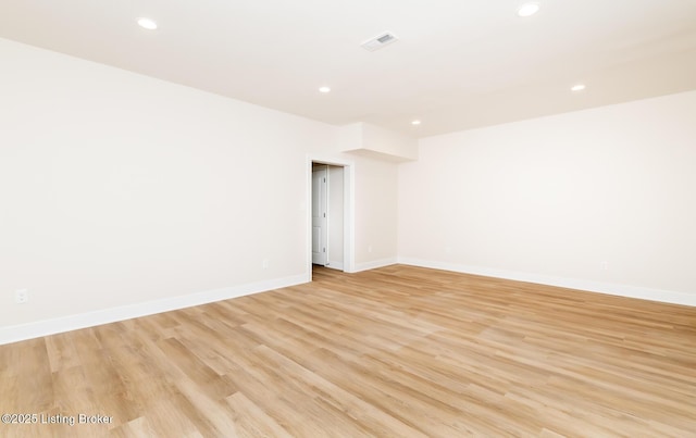 empty room featuring light wood-type flooring