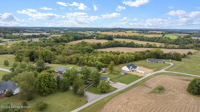 drone / aerial view featuring a rural view