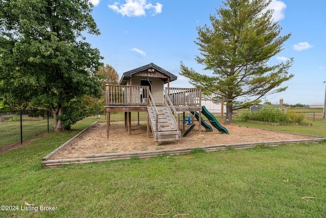 view of play area with a lawn