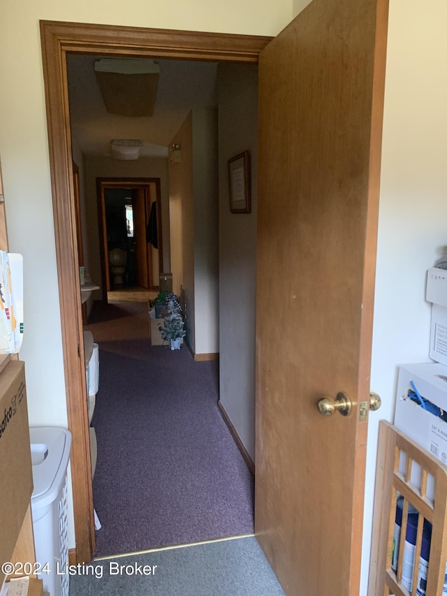 8910 Main St, Campbellsburg, KY 40011 - hallway featuring baseboards and carpet flooring