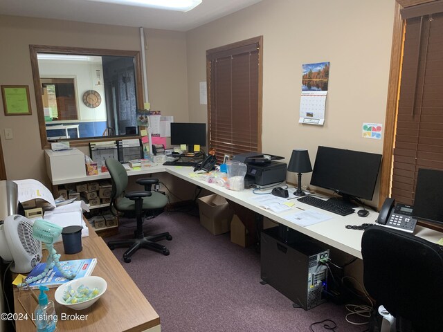 view of carpeted office