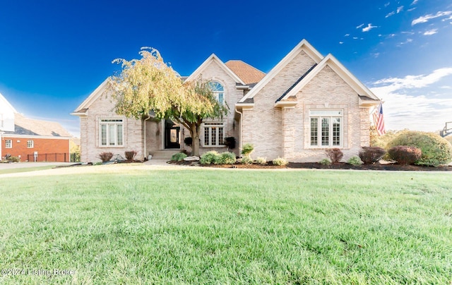 view of front of home with a front yard