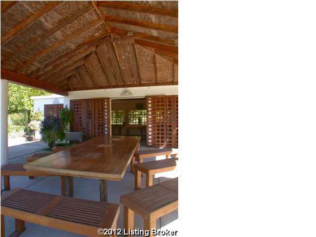 dining area featuring lofted ceiling