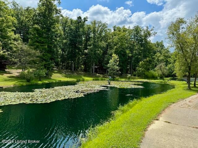 surrounding community featuring a water view