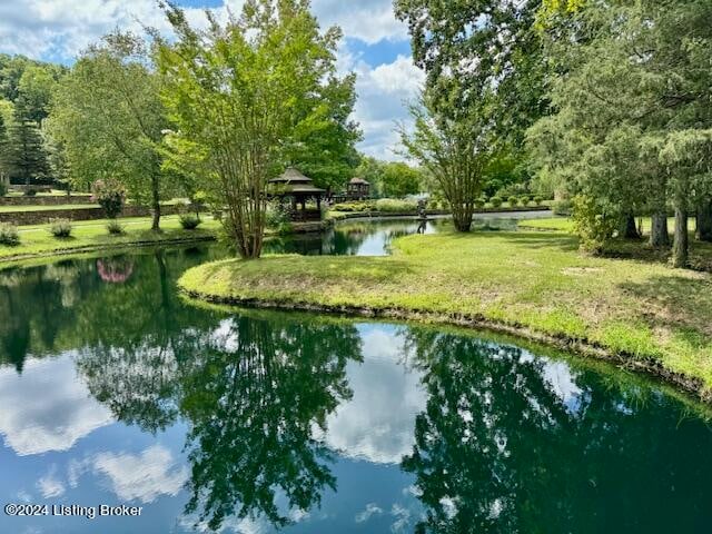 view of water feature featuring a gazebo