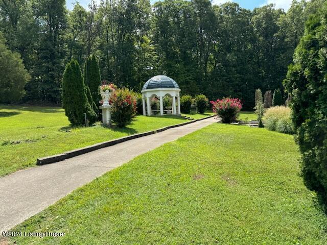 view of yard with a gazebo