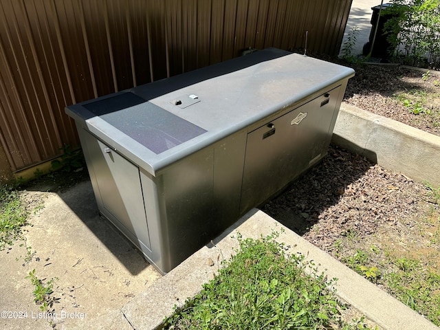 view of storm shelter