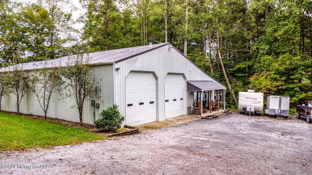 view of garage