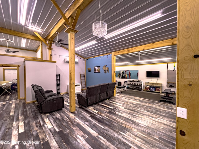 basement with hardwood / wood-style flooring