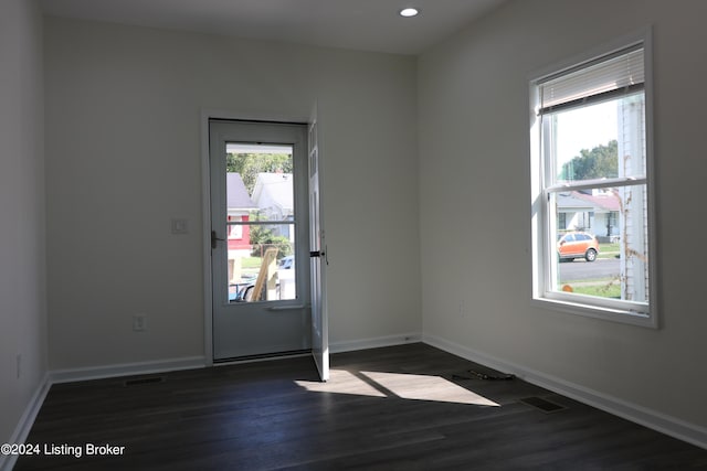 entryway featuring dark hardwood / wood-style floors