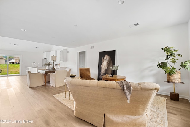 living room featuring light hardwood / wood-style floors