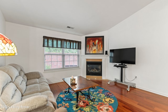 living room featuring wood-type flooring