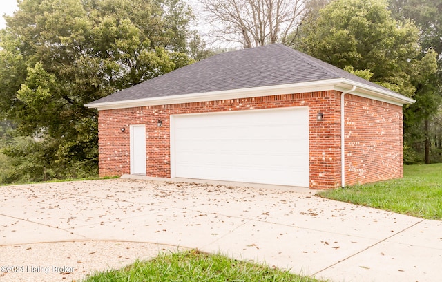 view of garage