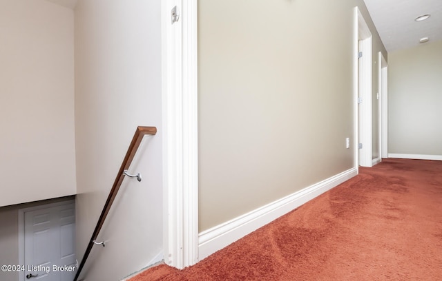 hallway featuring carpet floors