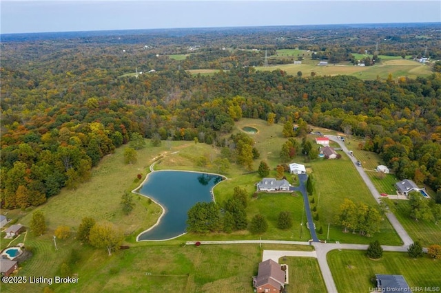 264 Cedarwood Rd, Bedford, KY 40006 - drone / aerial view featuring a view of trees and a water view