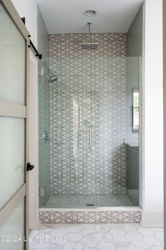 bathroom featuring walk in shower