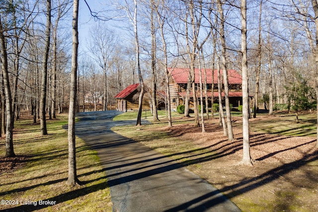 view of front of home with a front yard