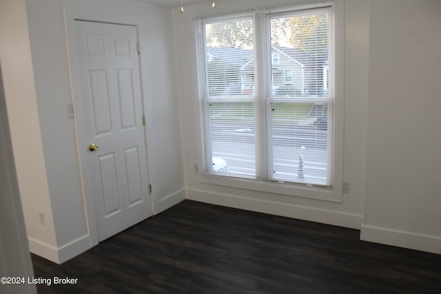 doorway featuring dark hardwood / wood-style floors