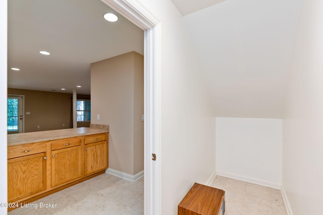 bathroom with tile patterned floors