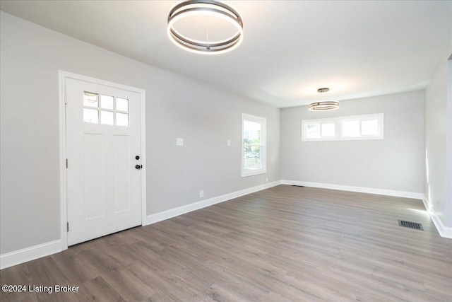 entrance foyer with hardwood / wood-style flooring