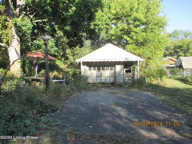 view of garage