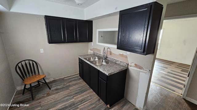 kitchen featuring dark hardwood / wood-style floors and sink