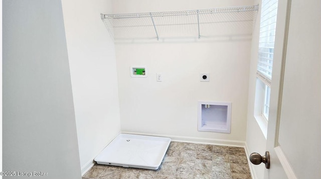 laundry room with hookup for a washing machine and hookup for an electric dryer