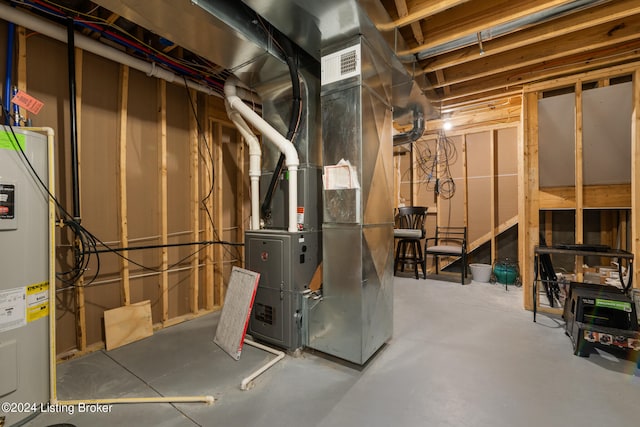 utilities with electric water heater and heating unit