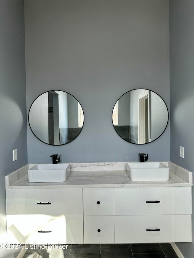 bathroom featuring vanity and tile patterned floors