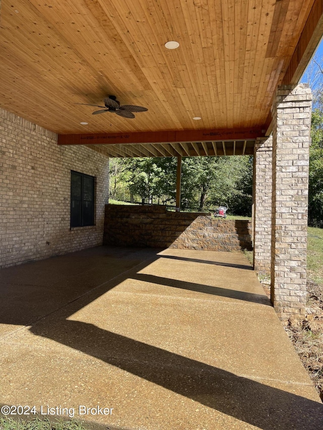 view of patio with ceiling fan