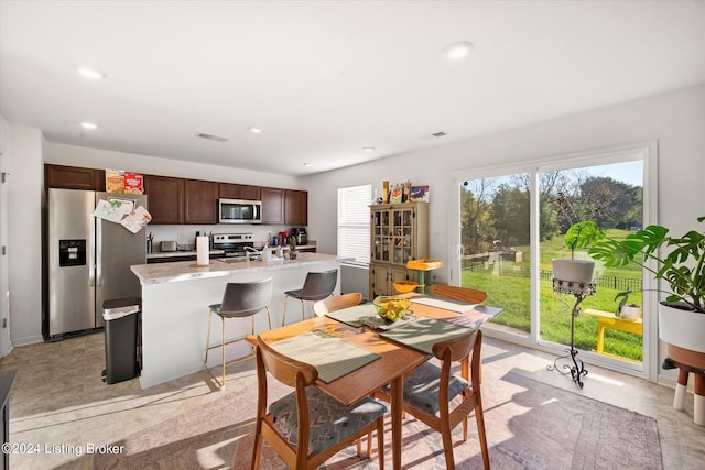 dining area with sink