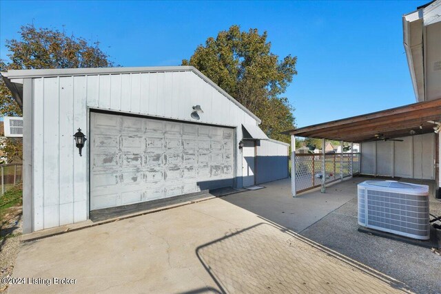 garage featuring central air condition unit