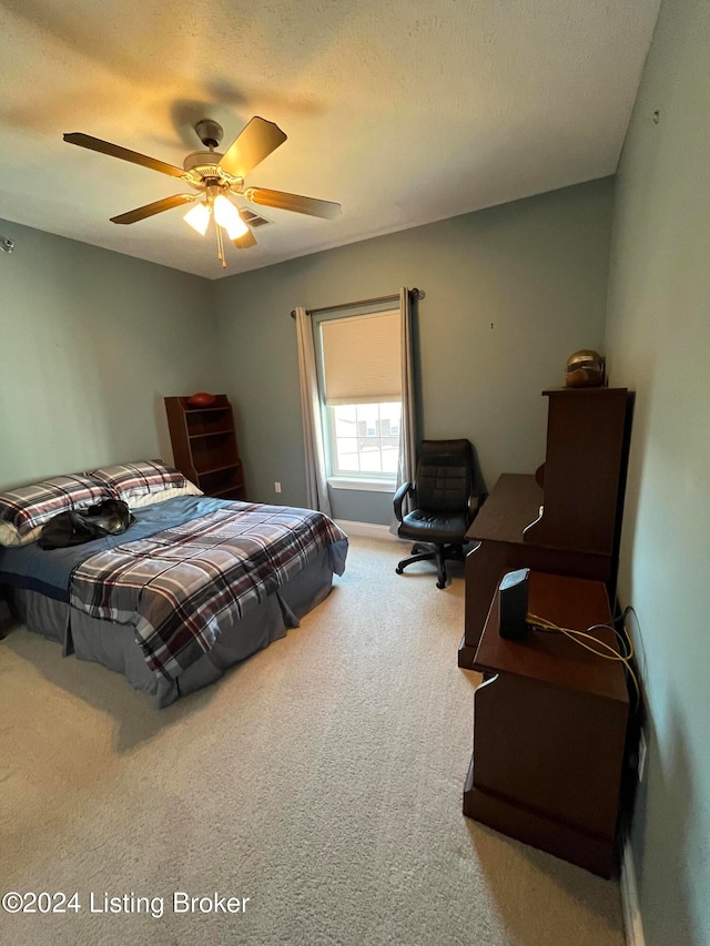 141 Chase Way, Elizabethtown, KY 42701 - bedroom featuring ceiling fan, carpet, and a textured ceiling