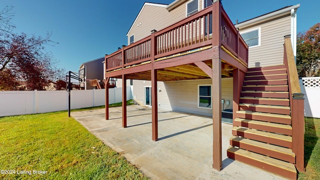 view of patio featuring a deck