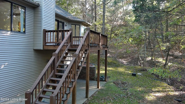 view of play area featuring a wooden deck