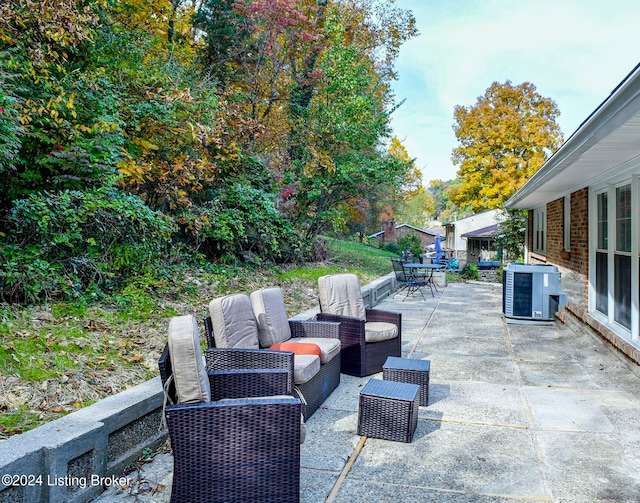 view of patio / terrace featuring cooling unit and outdoor lounge area