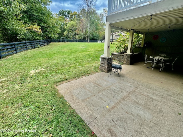 view of yard featuring a patio area