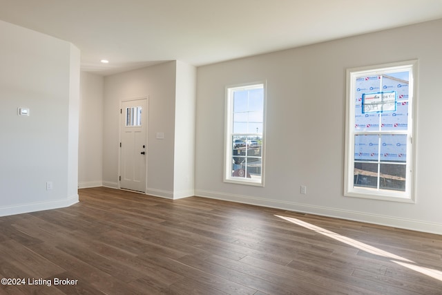 foyer featuring dark hardwood / wood-style flooring