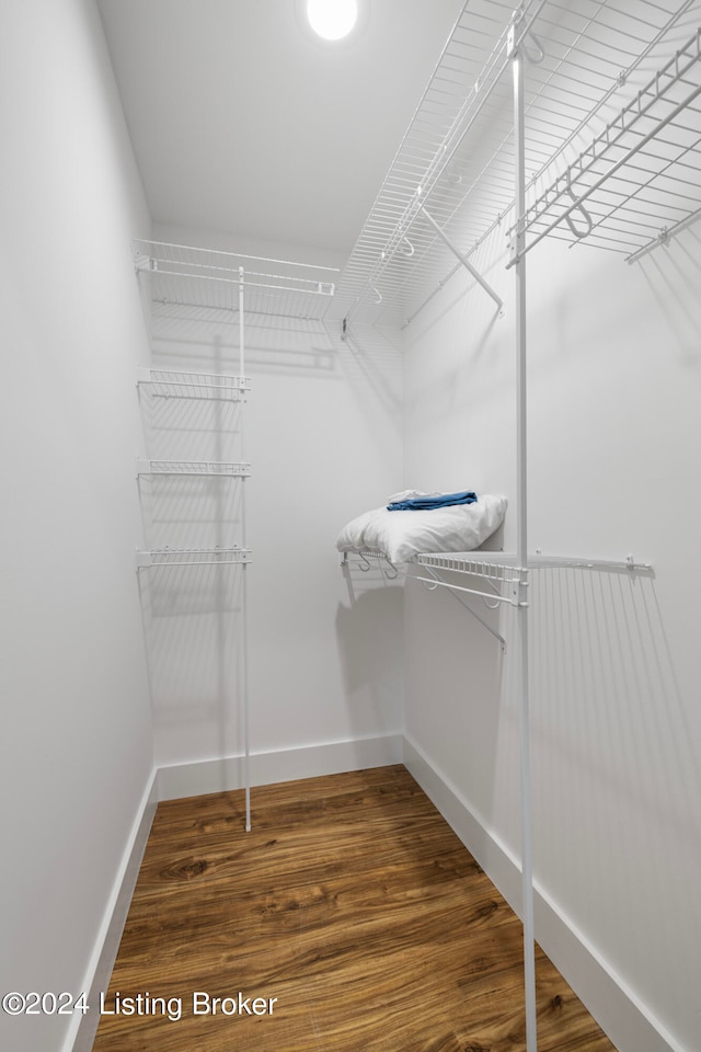 walk in closet featuring hardwood / wood-style floors