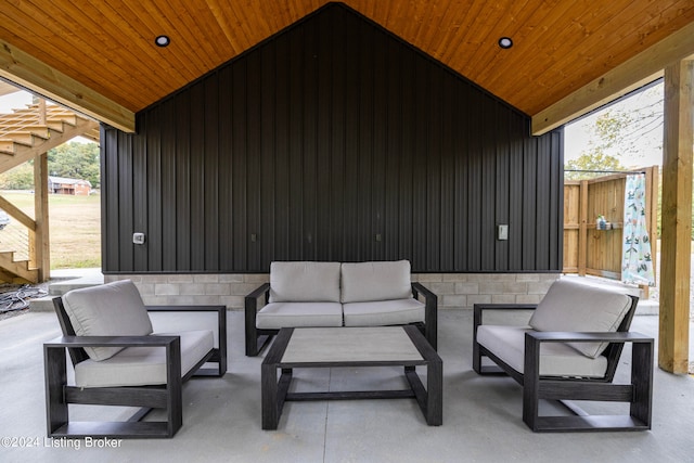 view of patio / terrace featuring an outdoor living space