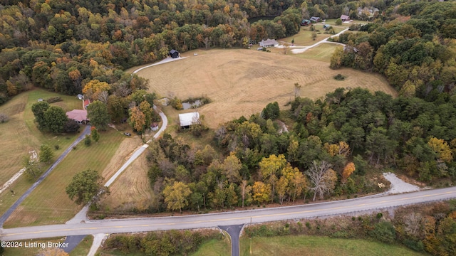 drone / aerial view featuring a rural view