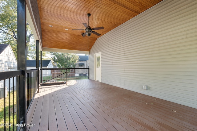 deck featuring ceiling fan