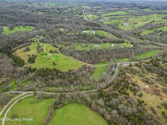 drone / aerial view with a rural view