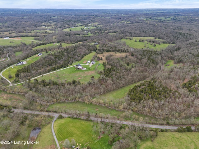 bird's eye view with a rural view