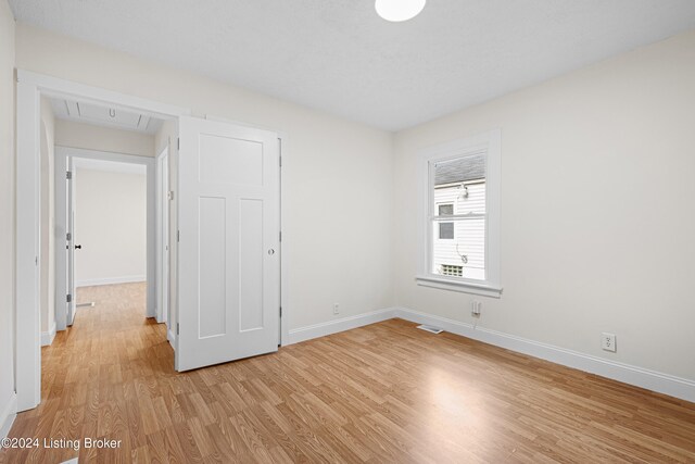 empty room featuring light wood-type flooring