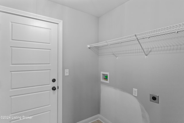 washroom with electric dryer hookup and washer hookup