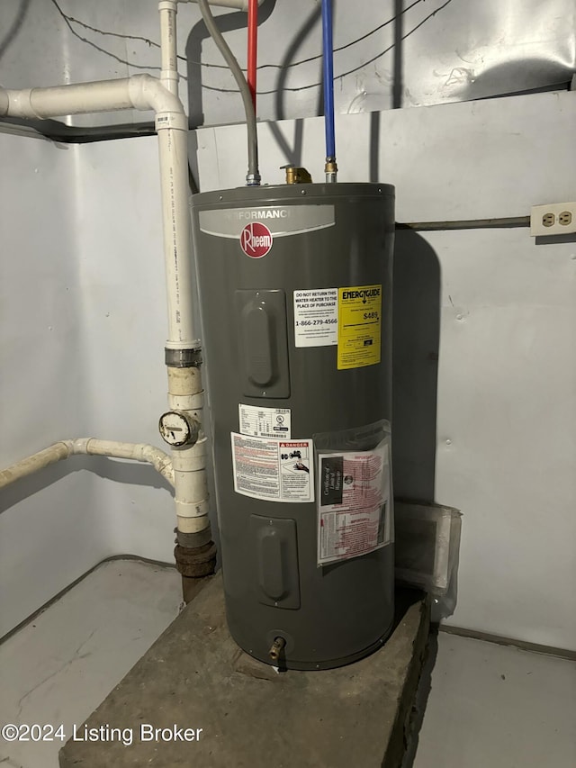 utilities featuring electric water heater