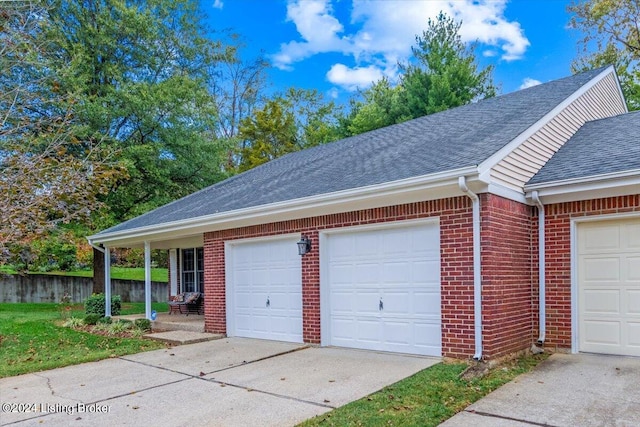 view of garage